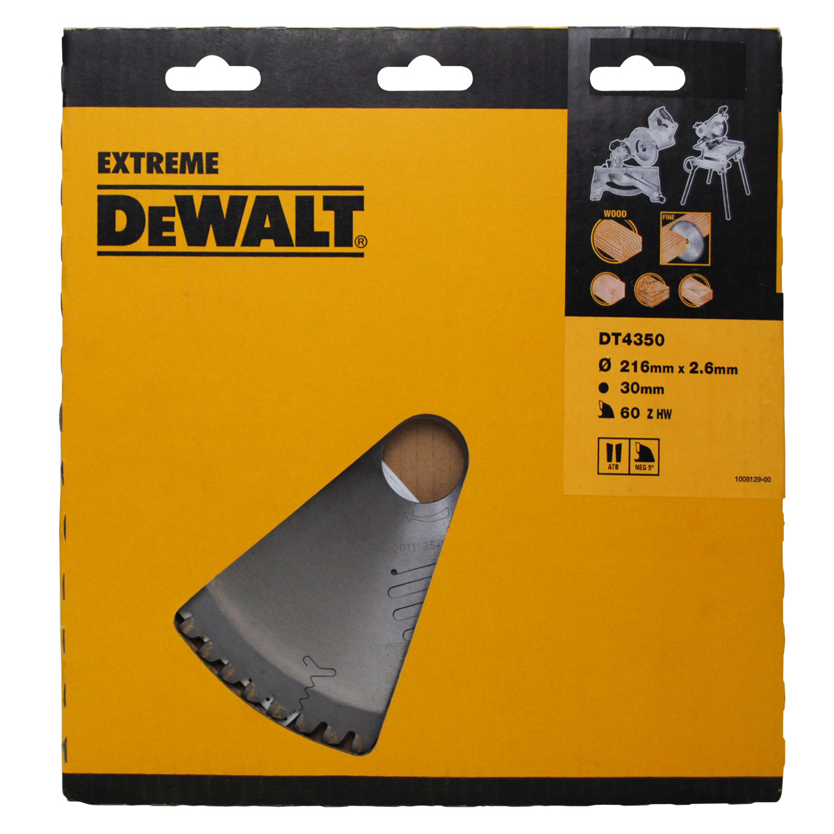 DeWalt Accessori DT4350-QZ DT4350 Lama HM 216 x 30 x 60T a denti alternati, negativo 5