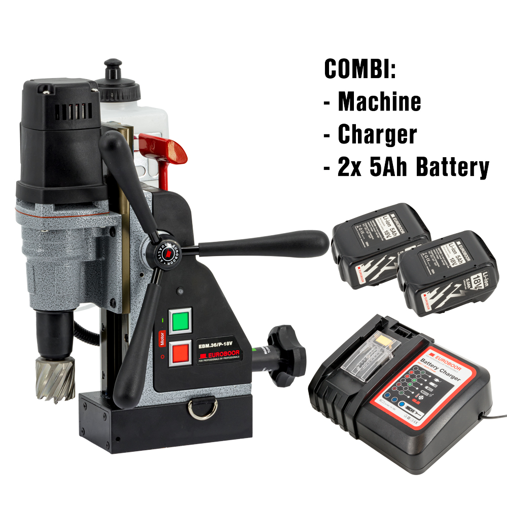 Euroboor EBM.36/P-18V 5Ah Carotatrice magnetica a batteria 36 mm 18V 5,0Ah Li-Ion