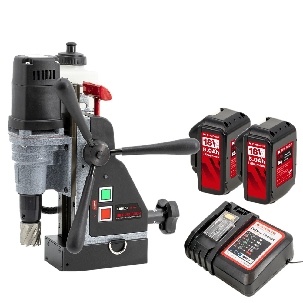 Euroboor 30511036001004 EBM.36+/P-18V Carotatrice magnetica Accu incl. 2x 5,0Ah e caricabatterie in valigetta