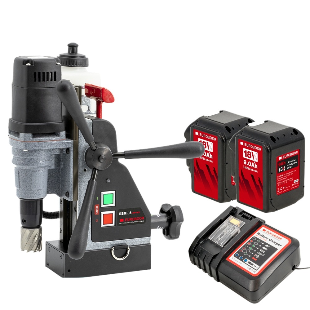 Euroboor 30511036002004 EBM.36+/P-18V Carotatrice magnetica 18V 36mm incl. 9,0Ah e caricabatterie in valigetta