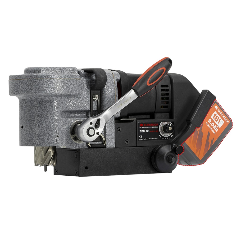 Euroboor 11036800130004 EBM.36+LP/P-18V Carotatrice magnetica Accu Ø36 mm 18 V escl. batteria e caricabatterie in confezione