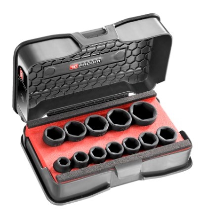 Facom NSS.J12PB NSS.A Set di bussole a percussione Stubby a 6 lati da 1/2" 12 pezzi