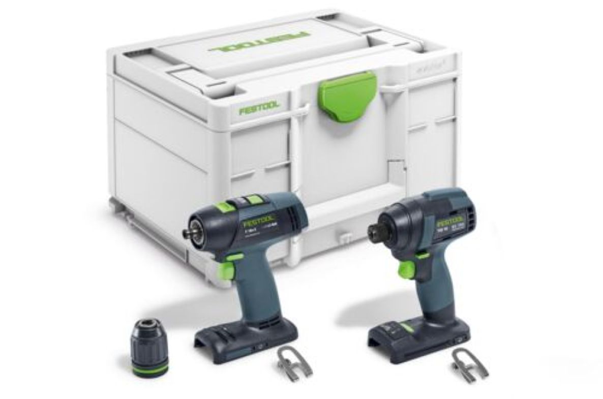 Festool 578813 TID 18 Basic-Set T18 Set combinato di trapani e avvitatori a percussione a batteria senza batteria e caricabatterie in valigetta