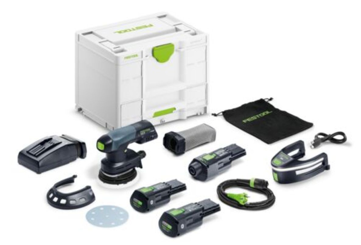 Festool 578857 Levigatrice eccentrica ETSC 125 3.0 I-Set Accu 1x batteria 18V 3.0Ah e caricatore rapido in valigetta