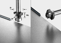 Festool Accessori 499798 Fresa per arrotondare HW S8 HW R2 D20-KL OFK