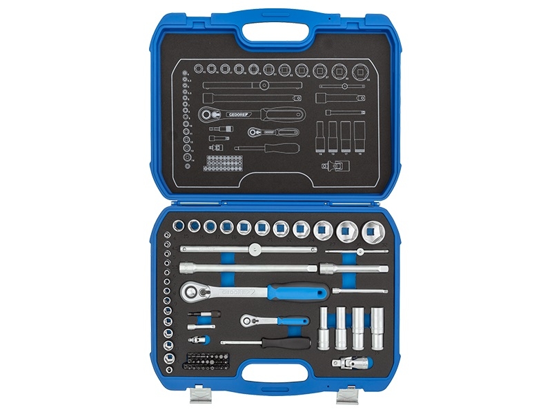 Gedore 3108902 19 BMC 20 Set di chiavi a bussola 1/4" + 1/2" 69-Piece