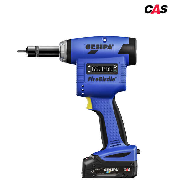Gesipa 212151866 Pinza per dadi ciechi a batteria con 2 batterie da 18 V e 2,0 Ah e caricabatterie in confezione