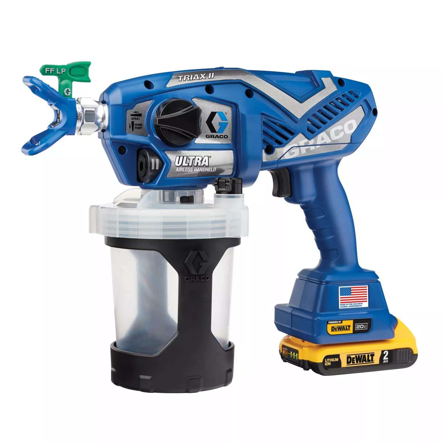 Graco 04.17M366 Spruzzatore di vernice portatile Ultra Airless a batteria con 2 batterie da 18 V 2,0 Ah e caricabatterie in borsa da trasporto