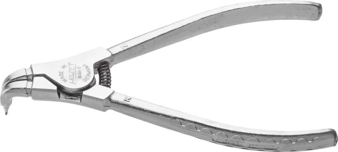 Hazet 1846D-0 Pinza per anelli di sicurezza, lunghezza 139 mm, per anelli di sicurezza esterni da 3 a 10 mm, ricurva