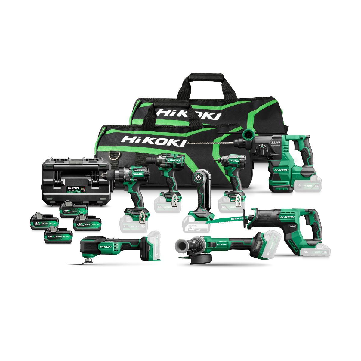 HiKOKI KC18H8A-MVA4 18V 4 batterie Multivolt da 5,0 Ah nella borsa + 5 anni di garanzia del rivenditore!