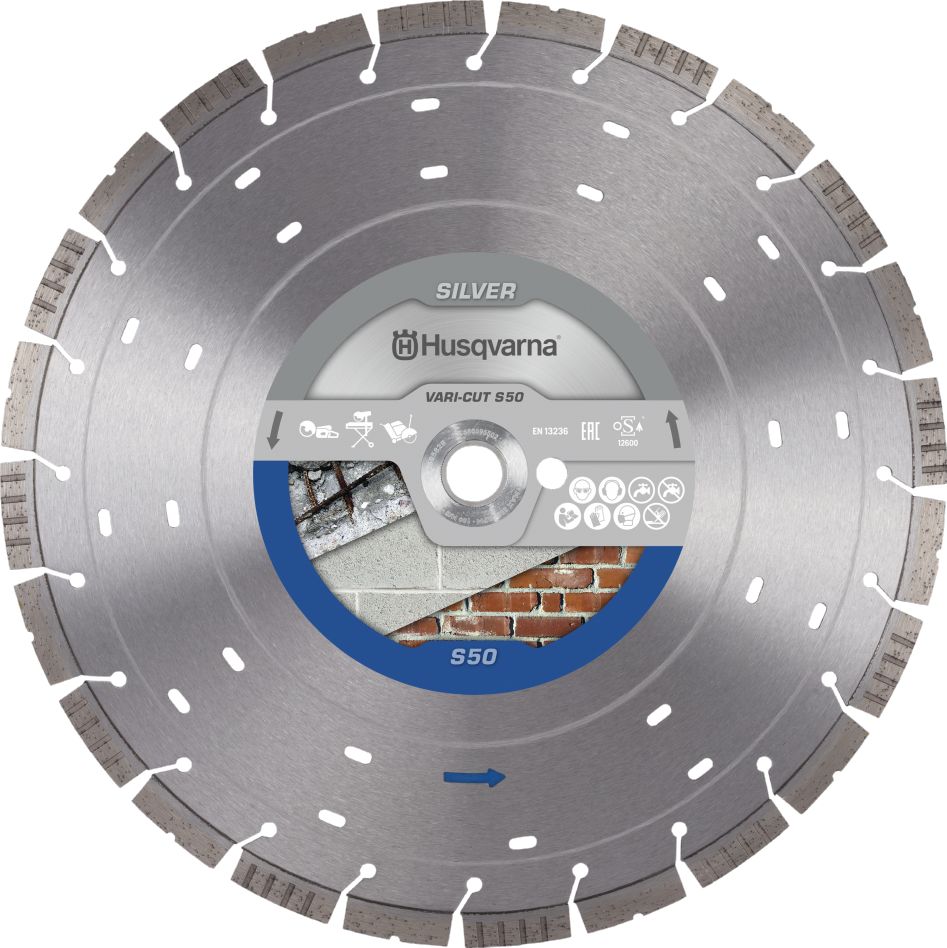 Husqvarna 534972410 Vari-Cut S50 Turbo Lama diamantata piatta per calcestruzzo/ mattoni umidi/asciutti 300x25,4/20,0 mm