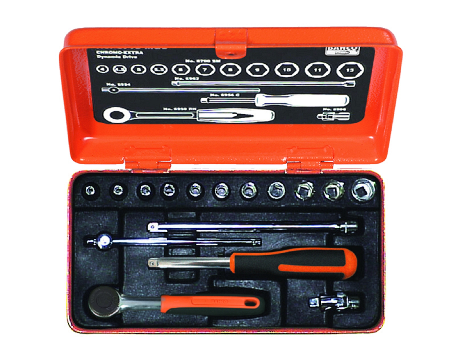 Bahco 6715MGS Set di chiavi a bussola 1/4" metrico 4-13 mm 16 pezzi