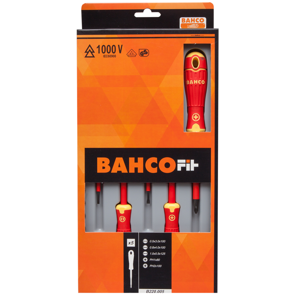 Bahco B220.005 set di cacciaviti, 5 pezzi