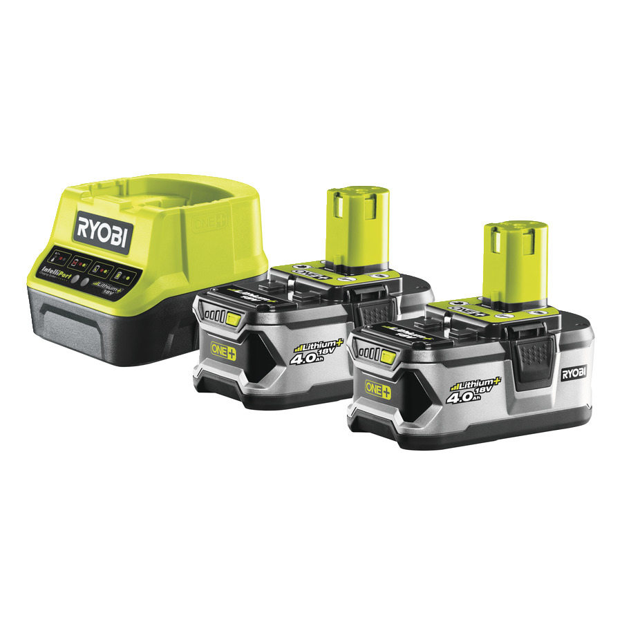 Ryobi Accessori 5133003363 RC18120-240 2x Batteria One+ 18 Volt 4,0 AH Li-ion + Caricabatterie