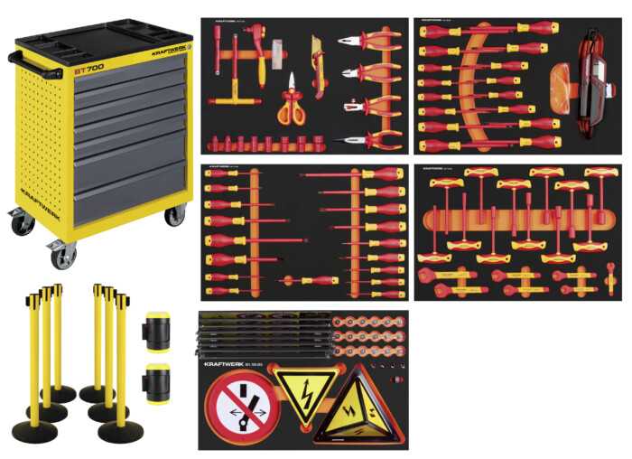 Kraftwerk 102.117.431 Carrello portautensili pieno VDE 111 pezzi