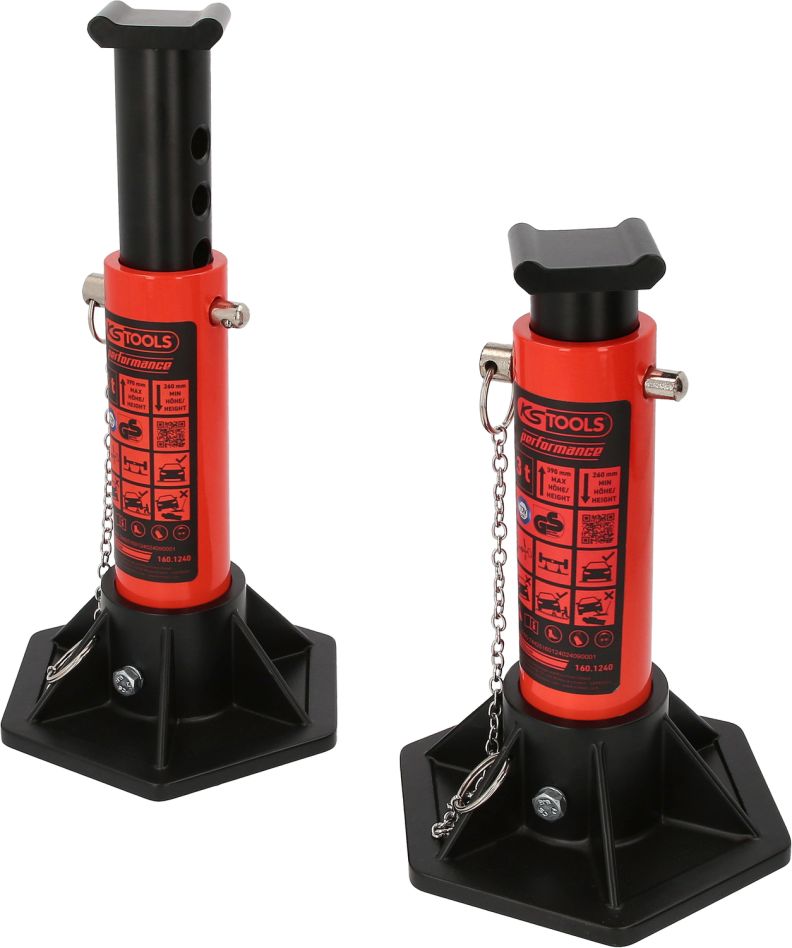 KS Tools 160.1240 Supporto per asse in alluminio, 3000 kg, in coppia