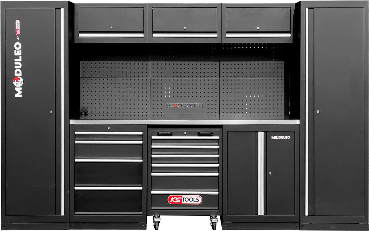 KS Tools 866.6205 Sistema di armadi da officina diritti 3240 x 500 mm