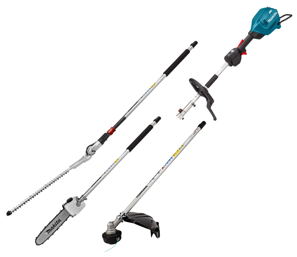 Makita UX01GZ14 Accu Combi System con impugnatura a D 40V Max senza batterie e caricabatterie + Tagliasiepi + Motosega + Decespugliatore