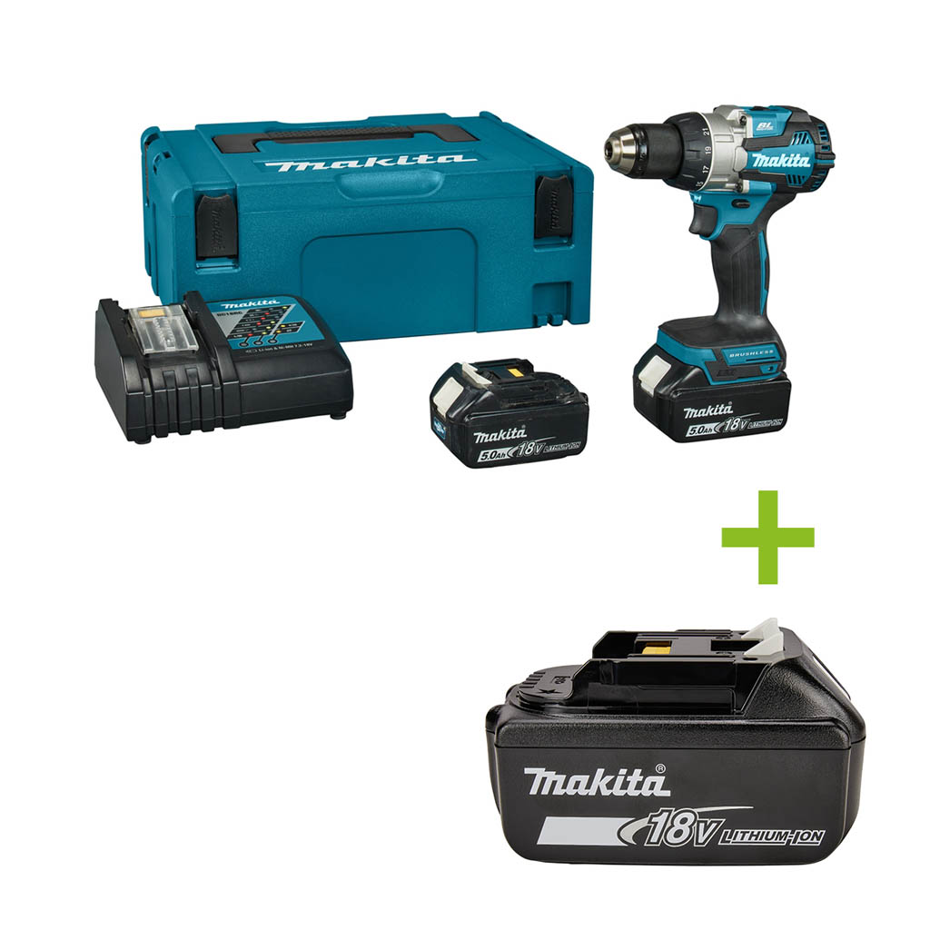 Makita DDF489RTJ Trapano avvitatore a batteria  18V 5,0Ah Li-Ion in Mbox