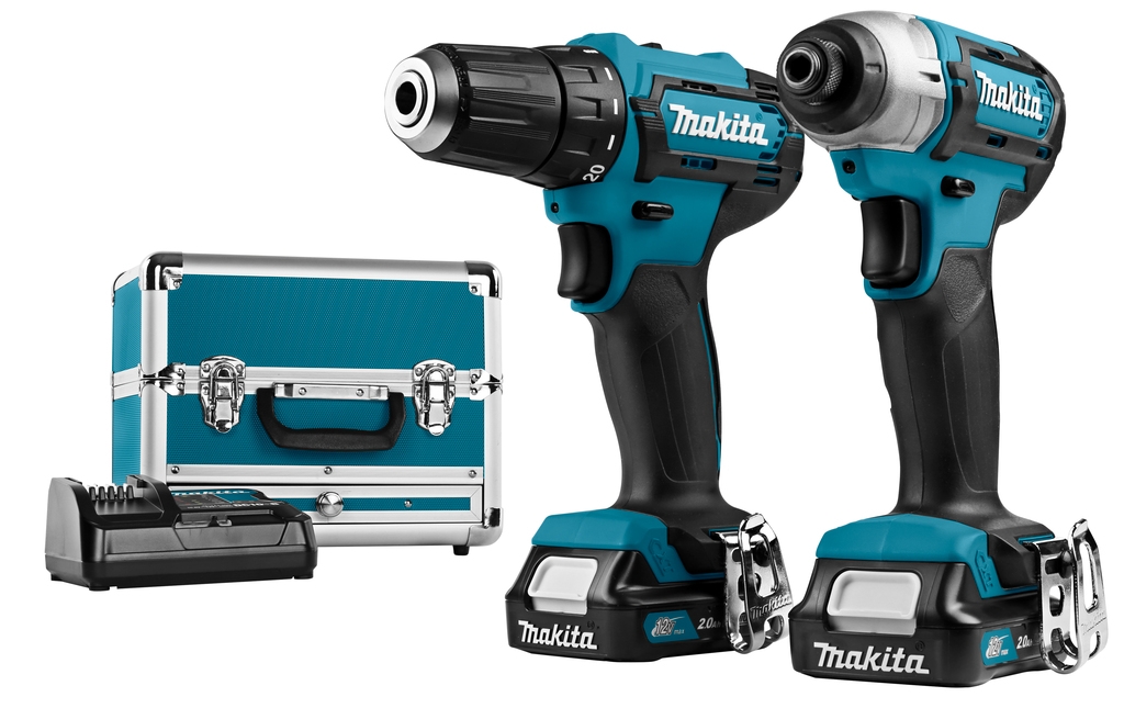 Makita CLX224SAX1 Set combinato - trapano a batteria DF333 + trapano a percussione TD110 12V 2,0Ah Li-Ion