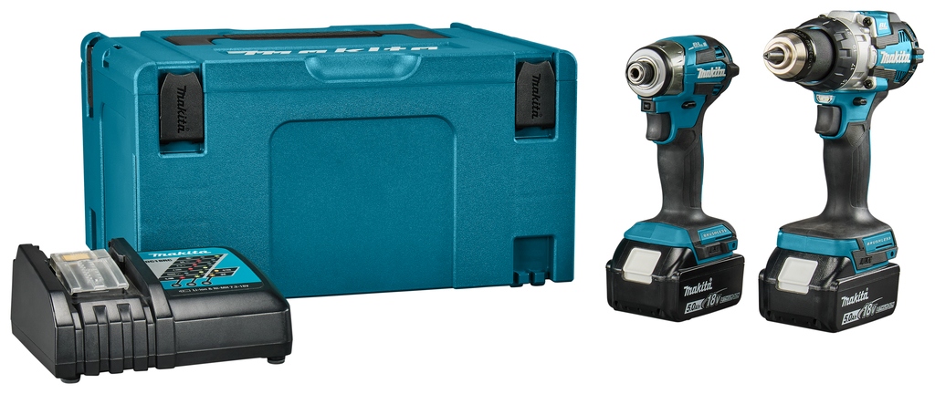 Makita DLX2528TJ Combiset - Trapano a percussione a batteria DHP489 + avvitatore a percussione a batteria DTD173 18V 5,0Ah Li-Ion in Mbox