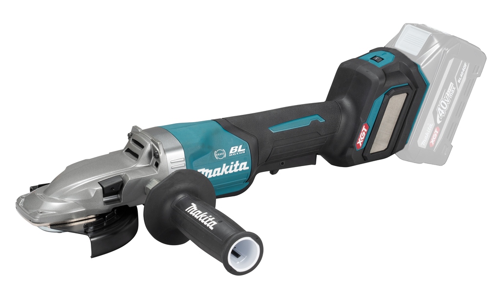 Makita GA056GZ XGT 40 V Max Accu Smerigliatrice angolare a testa piatta 125 mm con interruttore di sicurezza senza batterie e caricabatterie in confezione