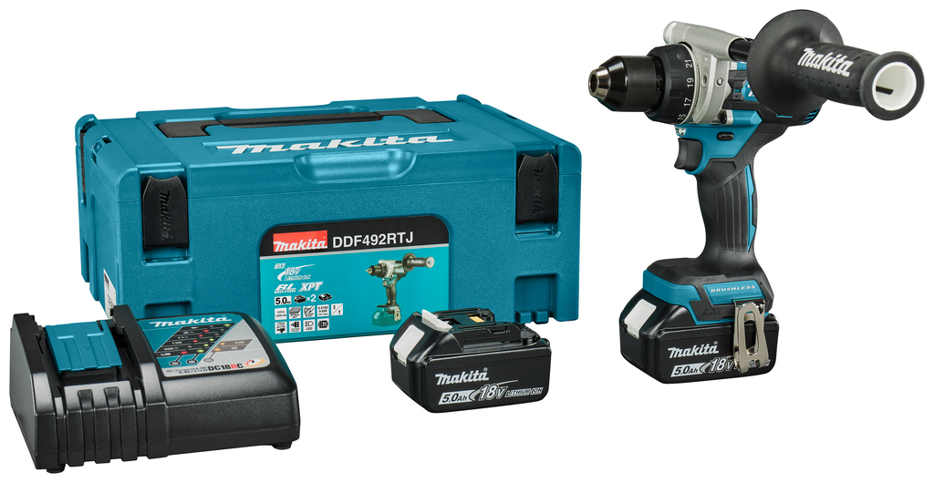 Makita DDF492RTN Trapano/avvitatore LXT 18V 2x 6,0 Ah e caricatore rapido in Mbox