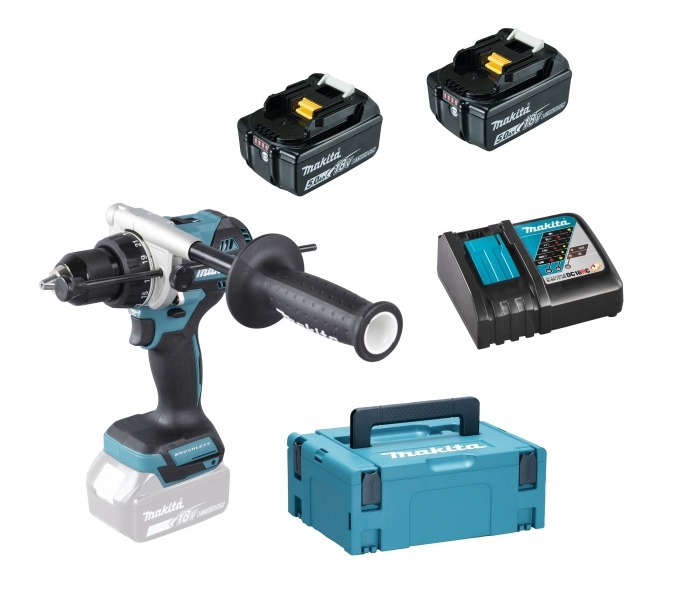 Makita DHP492RTN Trapano/avvitatore a percussione LXT 18V 2x 6,0 Ah e caricatore rapido in Mbox