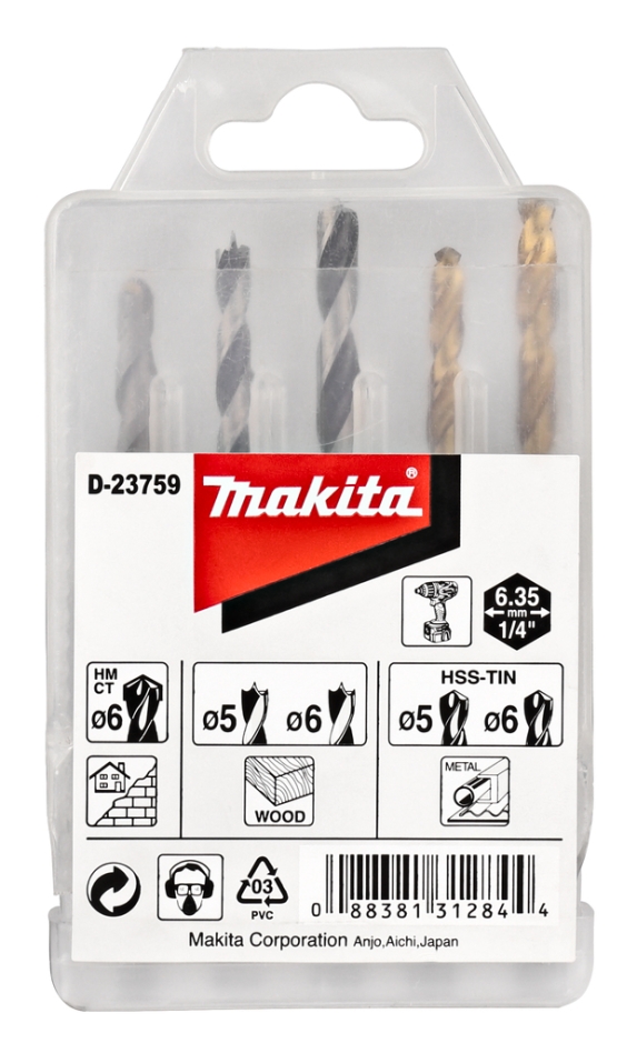 Makita Accessori D-23759 Set di trapani 1/4 Forma E