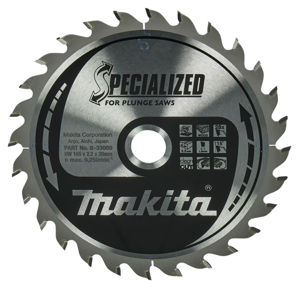 Makita Accessori B-33009 Lama HM Specialized 165 x 20 x 28T