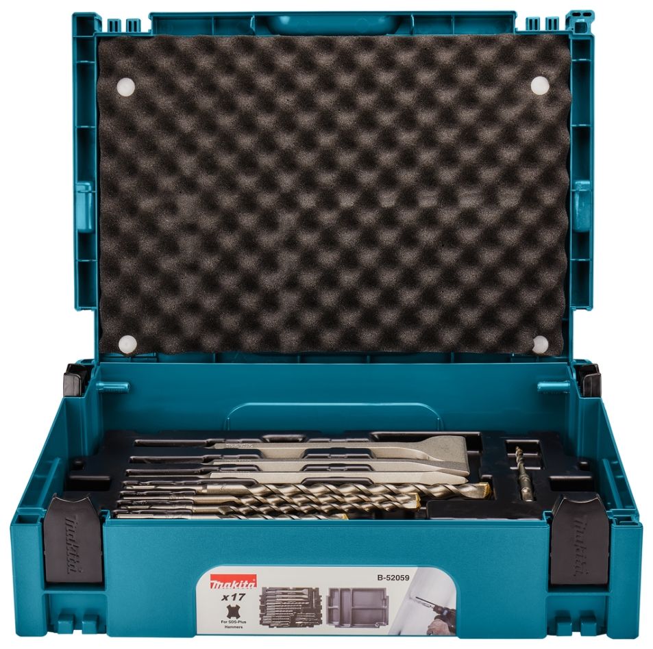Makita Accessori B-52059 Set di punte e scalpelli 17 pezzi SDS-PLUS, in confezione M1