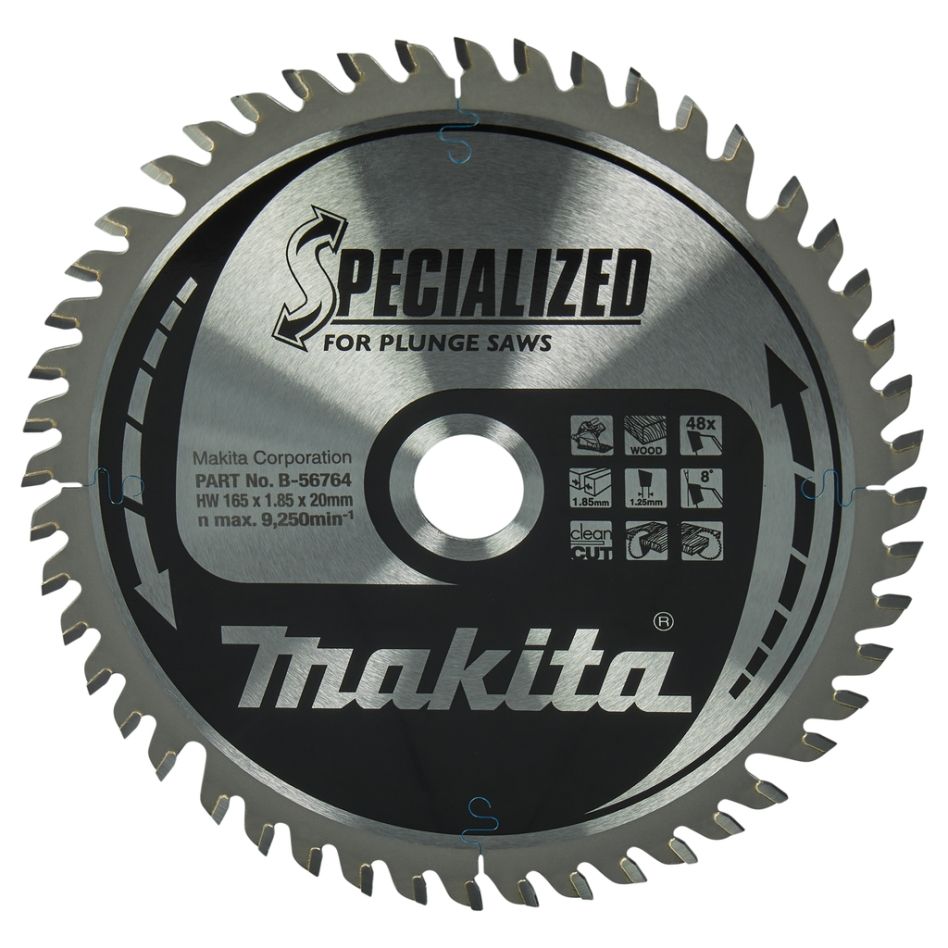 Makita Accessori B-56764 Lama specializzata HM 165 x 20 x 48T spessore 1,25 mm