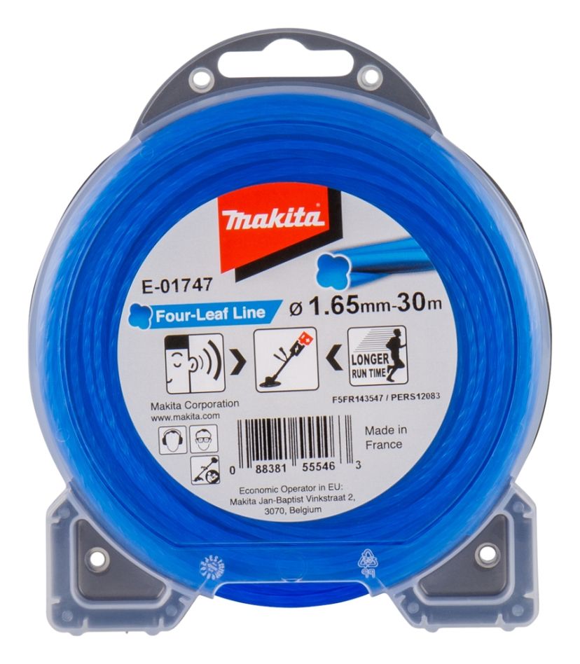 Makita Accessori E-01747 Filo da taglio blu 1,65 mm x 30 mtr per decespugliatori