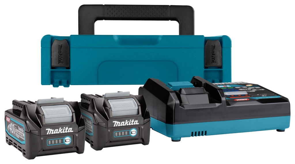 Makita Accessori 191J81-6 Set di avviamento XGT DC40RA/2xBL4025 XGT 40V Max 2,5Ah Li-Ion + caricatore DC40RA in MBox