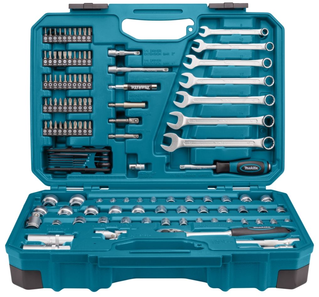 Makita Accessori E-06616 Set di utensili manuali da 120 pezzi in valigetta di plastica