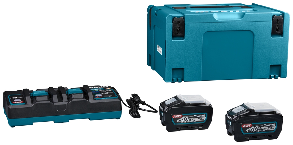 Makita Accessori 191U13-9 Set di avviamento XGT DC40RB Duo + 2 batterie BL4050F 40V max 5.0Ah in MBox