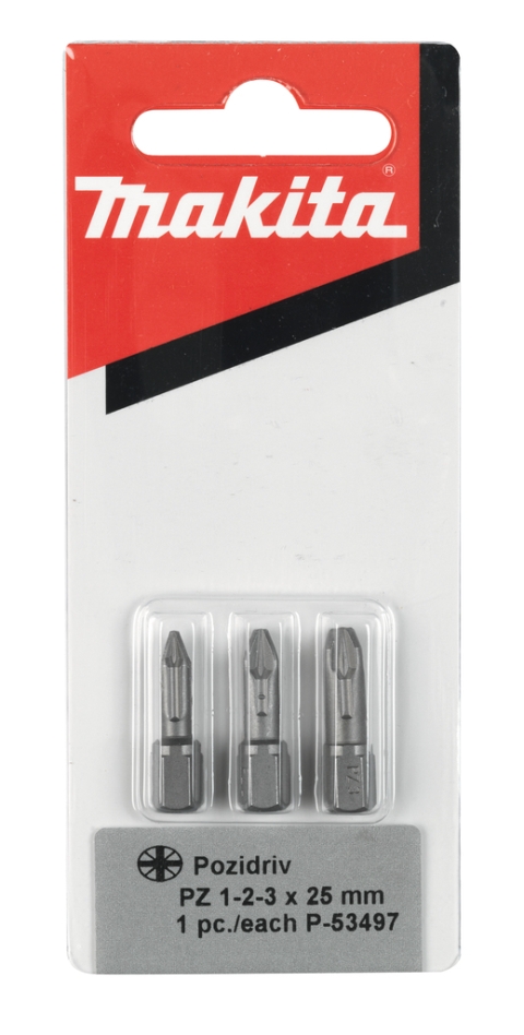 Makita Accessori P-53497 Set di 3 pezzi per viti di torsione Pozidrive