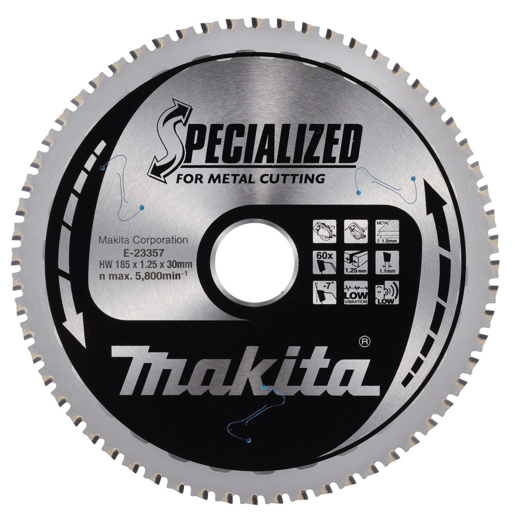 Makita Accessori E-23357 Lama circolare specializzata Lamiera sottile 185x30x1,25 60T -7g