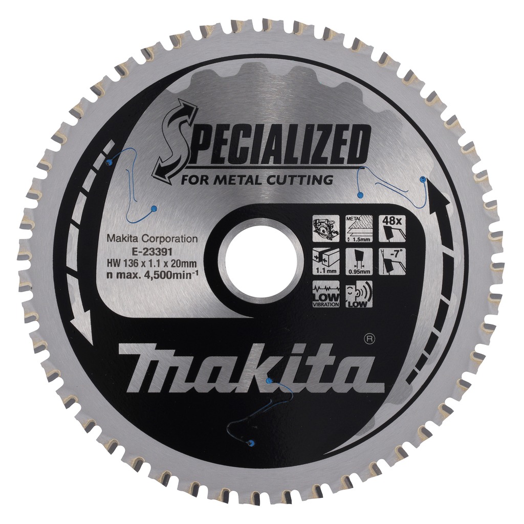 Makita Accessori E-23391 Lama circolare specializzata Lamiera sottile 136x20x1,1 48T -7g