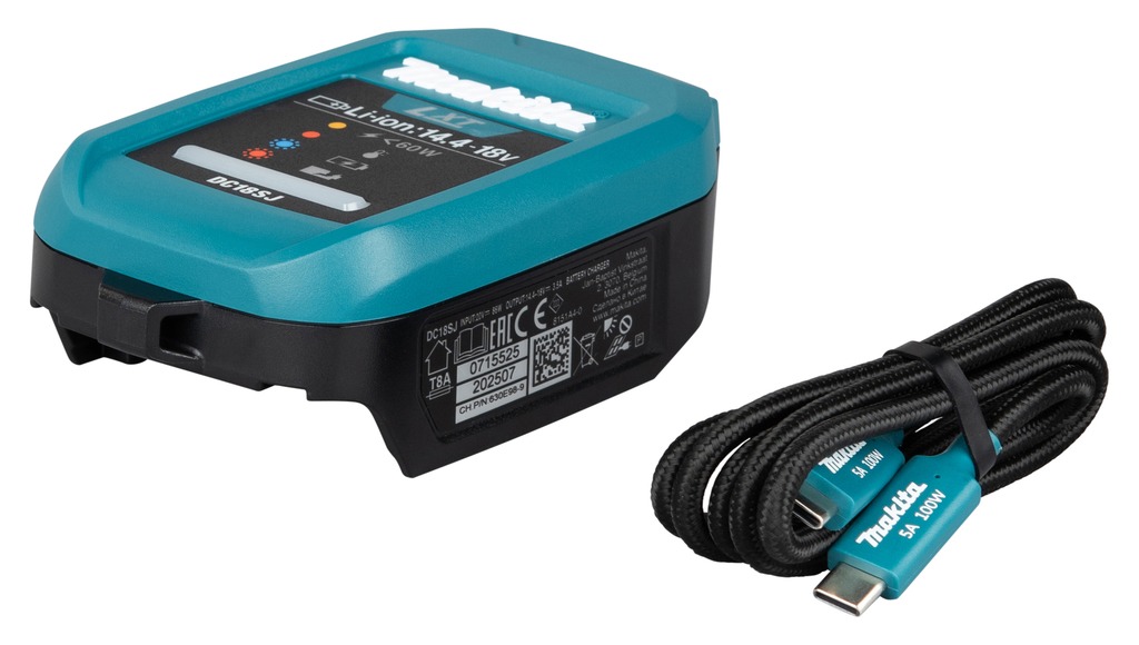Makita Accessori 1916D9-8 Caricatore LXT DC18SJ USB-C con cavo USB-C PD