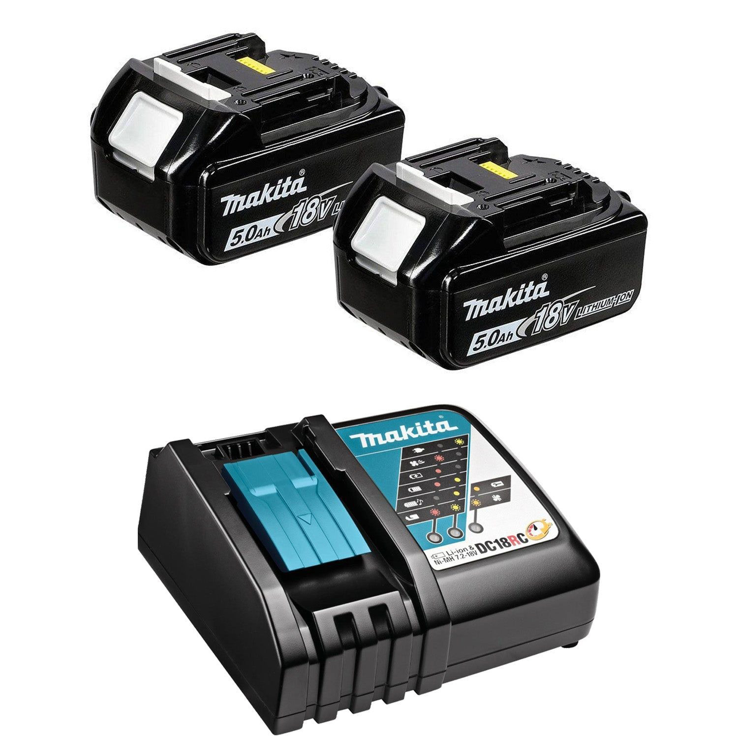 Makita Accessori DC18BL1850 Kit di avvio con batteria 18 V DC18RC + 2xBL1850B