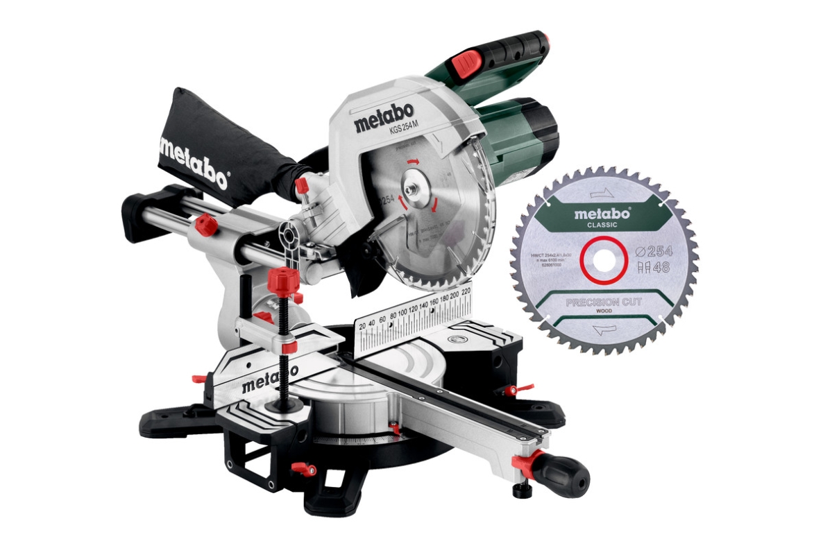 Metabo 613254900 Sega trasversale KGS254M con funzione di estrazione + Lama supplementare