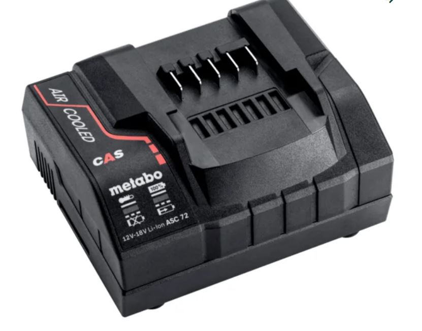 Metabo Accessori 627382000 Caricabatterie ASC 72 12-18 V raffreddato ad aria