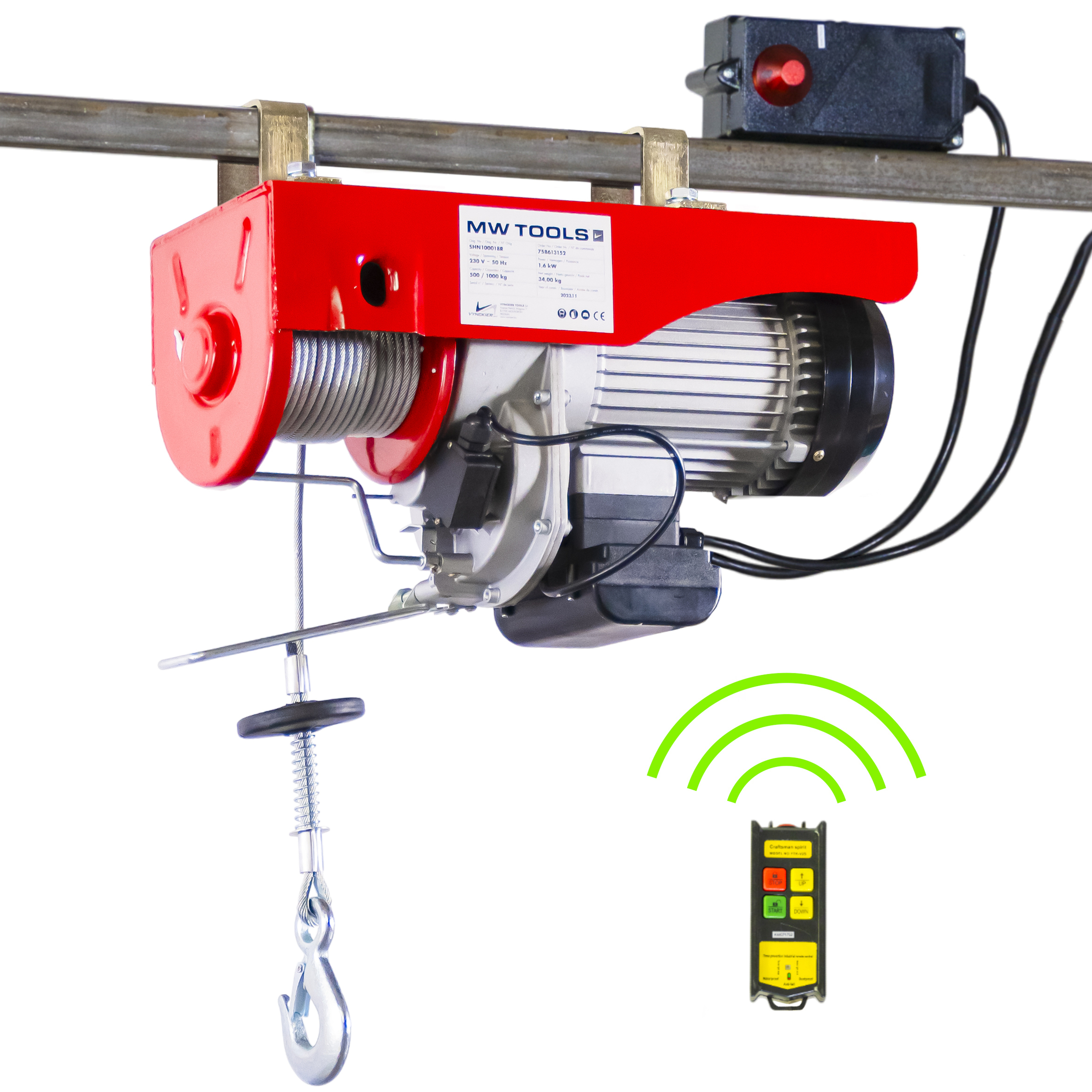 Metal Works 758613152 SHN100018R Paranco elettrico 'WIRELESS' 500/1000kg 18/9m