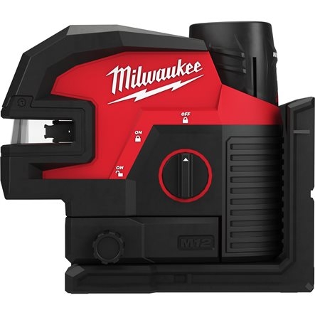 Milwaukee 4933479203 M12 CLL4P-301C Laser a linee incrociate/Laser a piombo verde 12V 3,0Ah Li-Ion