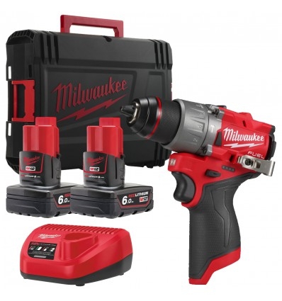 Milwaukee 4933479870 M12 FPD2-602X Trapano a percussione compatto Accu 12V 6,0Ah Li-Ion in HD Box