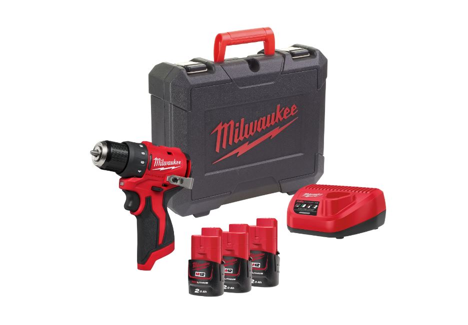 Milwaukee 4933499685 M12 BLDDRC-203C Trapano avvitatore compatto 12V 3 x 2,0Ah Li-Ion