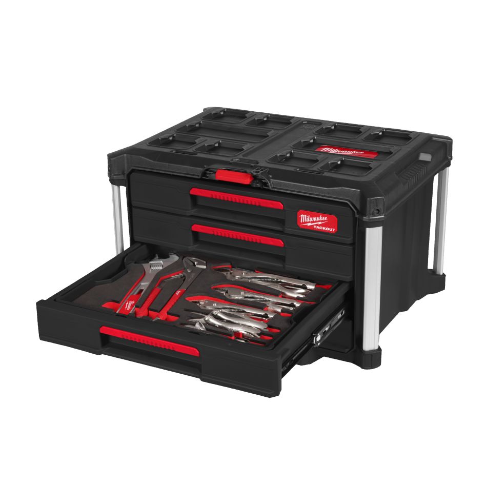 Milwaukee 4932501866 Set di cacciaviti, pinze e martelli in PACKOUT 76 pezzi