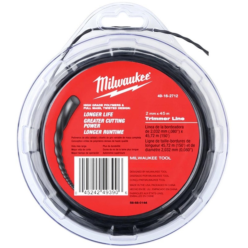 Milwaukee Accessori 49162712 Filo per taglierina 2 mm x 45 m
