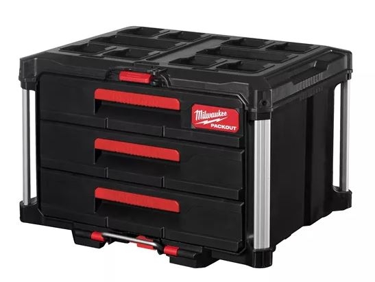 Milwaukee Accessori 4932472130 Cassetta degli attrezzi Packout con 3 cassetti